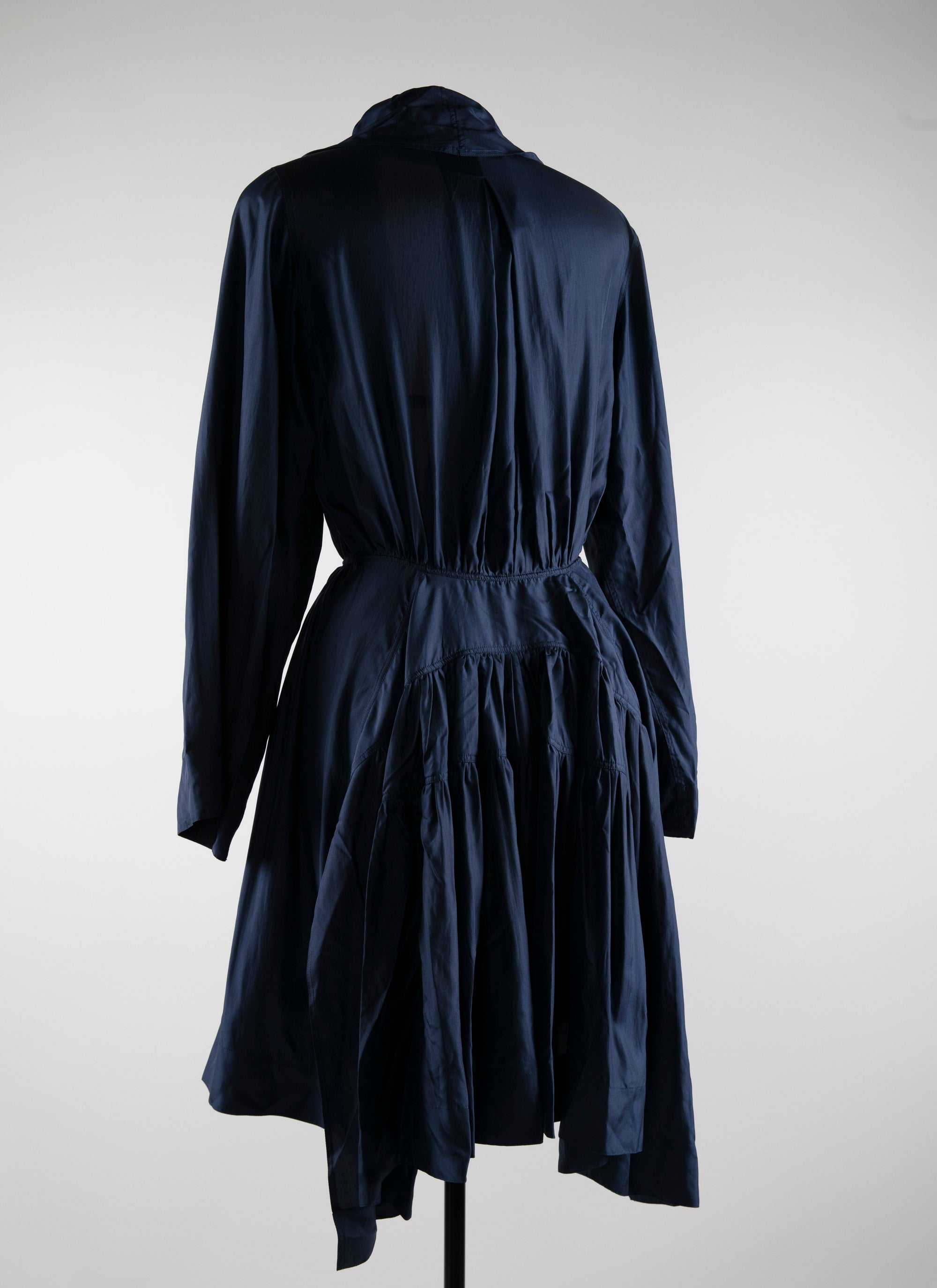 Silk long sleeve dress - Dark petroleum