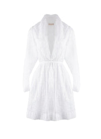 Floral long sleeve dress - White