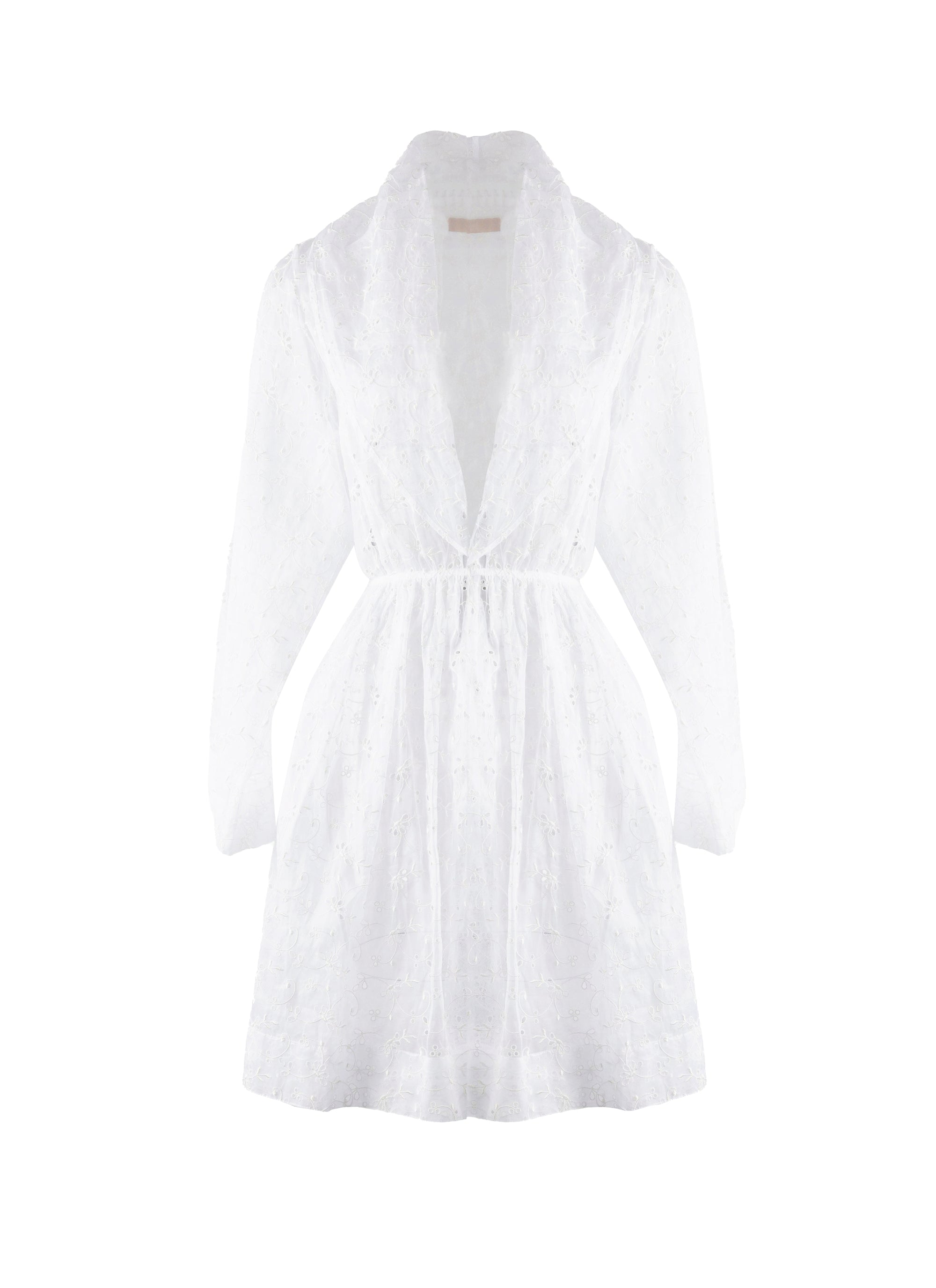 Floral long sleeve dress - White