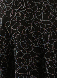 Sleeveless embroidered wool Rainbow dress - Black intense