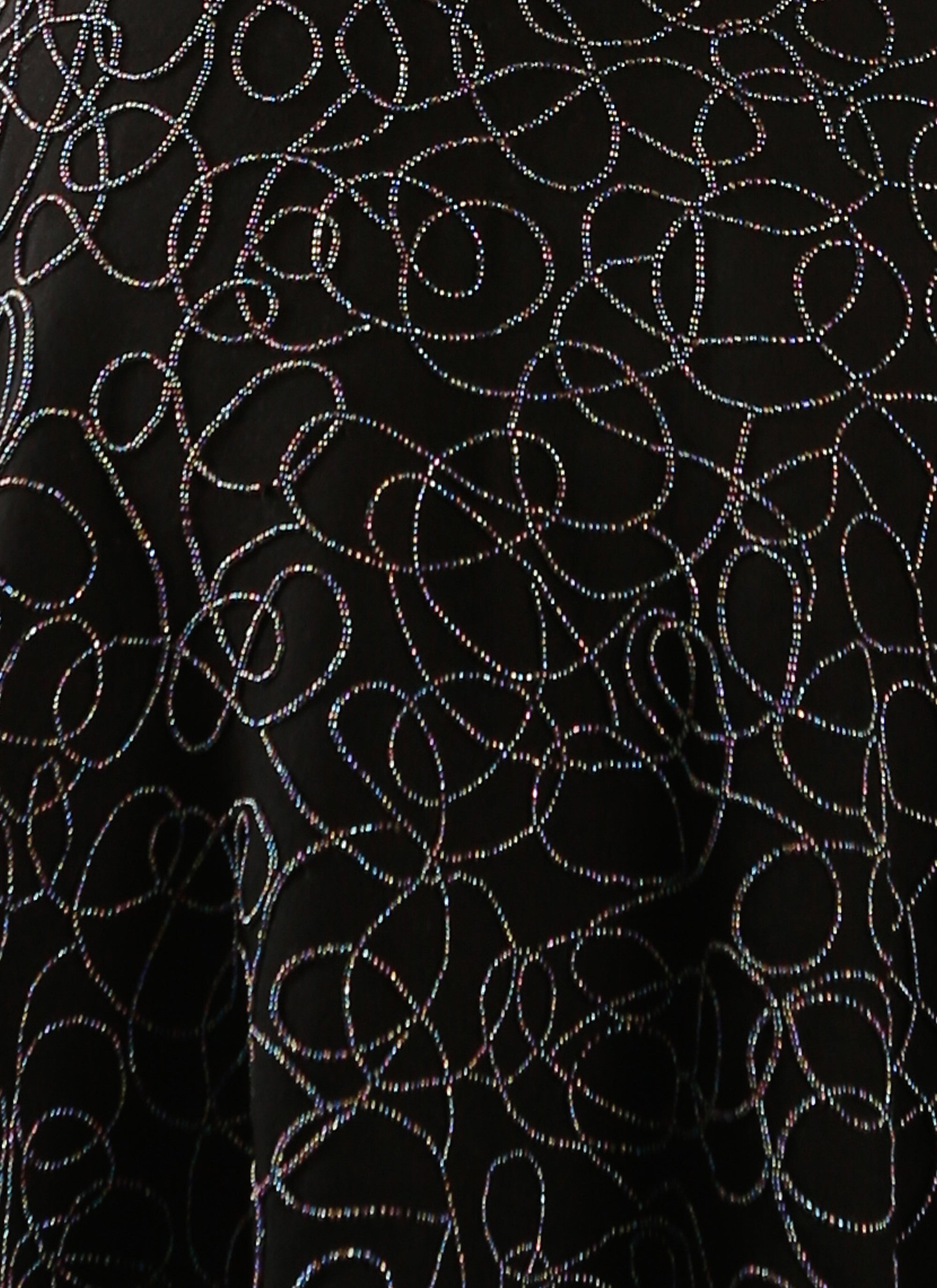 Sleeveless embroidered wool Rainbow dress - Black intense