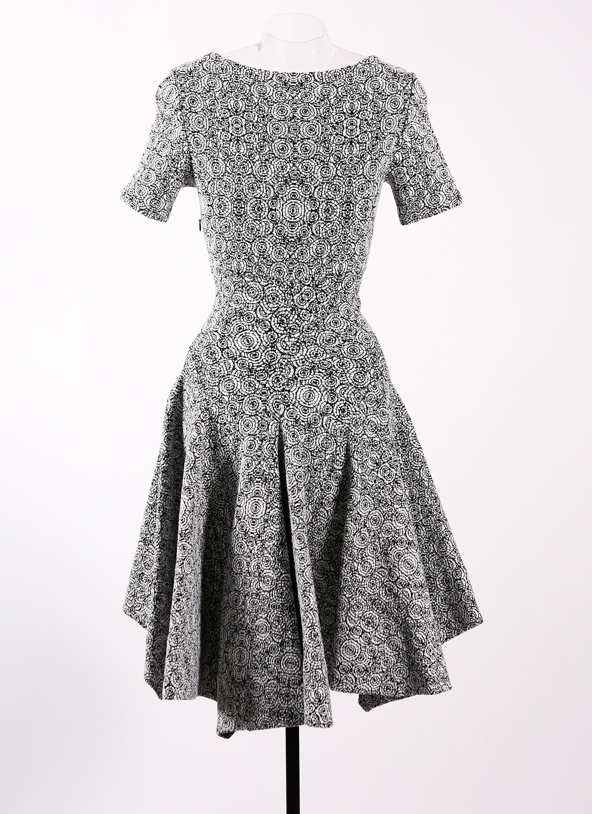 Robe à manches courtes Spider en maille - Blanc & Noir