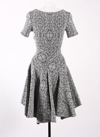 Spider short-sleeved knitted dress - White & Black