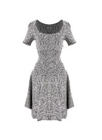 Robe à manches courtes Spider en maille - Blanc & Noir
