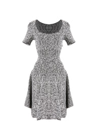 Spider short-sleeved knitted dress - White & Black