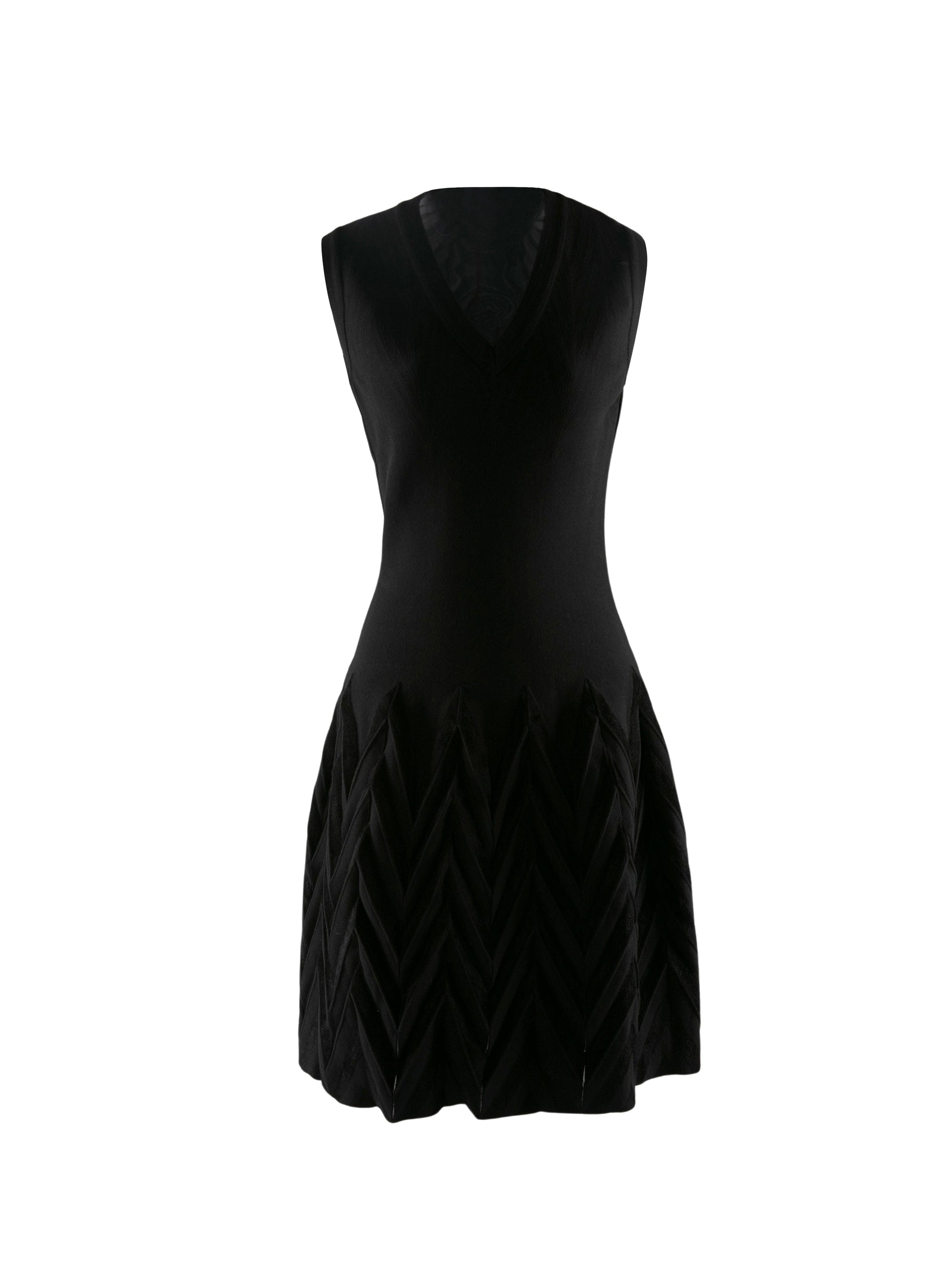Sleeveless v-neck dress - Black intense