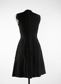 Sleeveless zip dress - Black Gloss