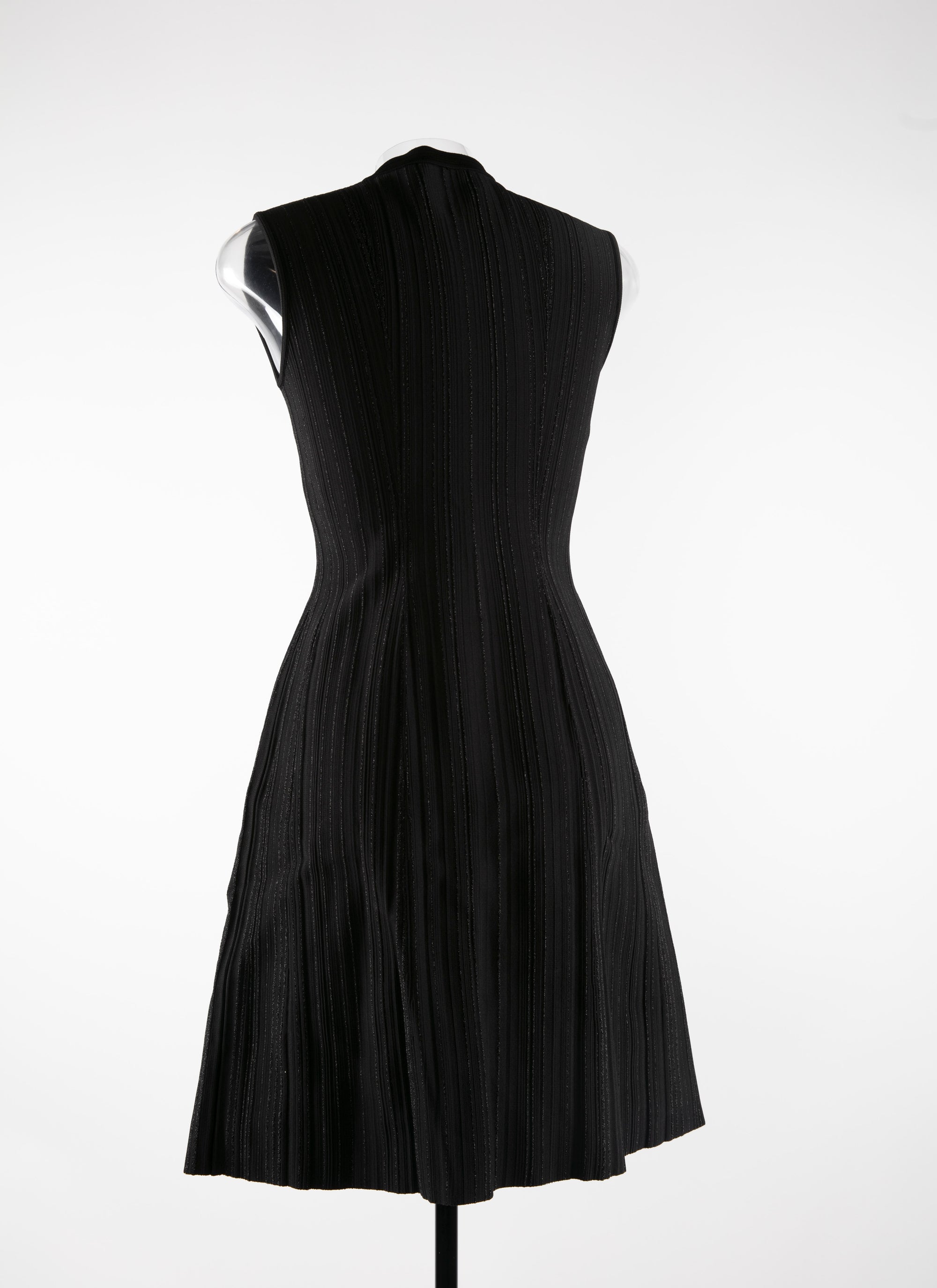 Sleeveless zip dress - Black Gloss