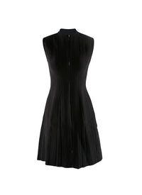 Sleeveless zip dress - Black Gloss