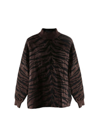 Knitted Zebra jumper - Black & Brown