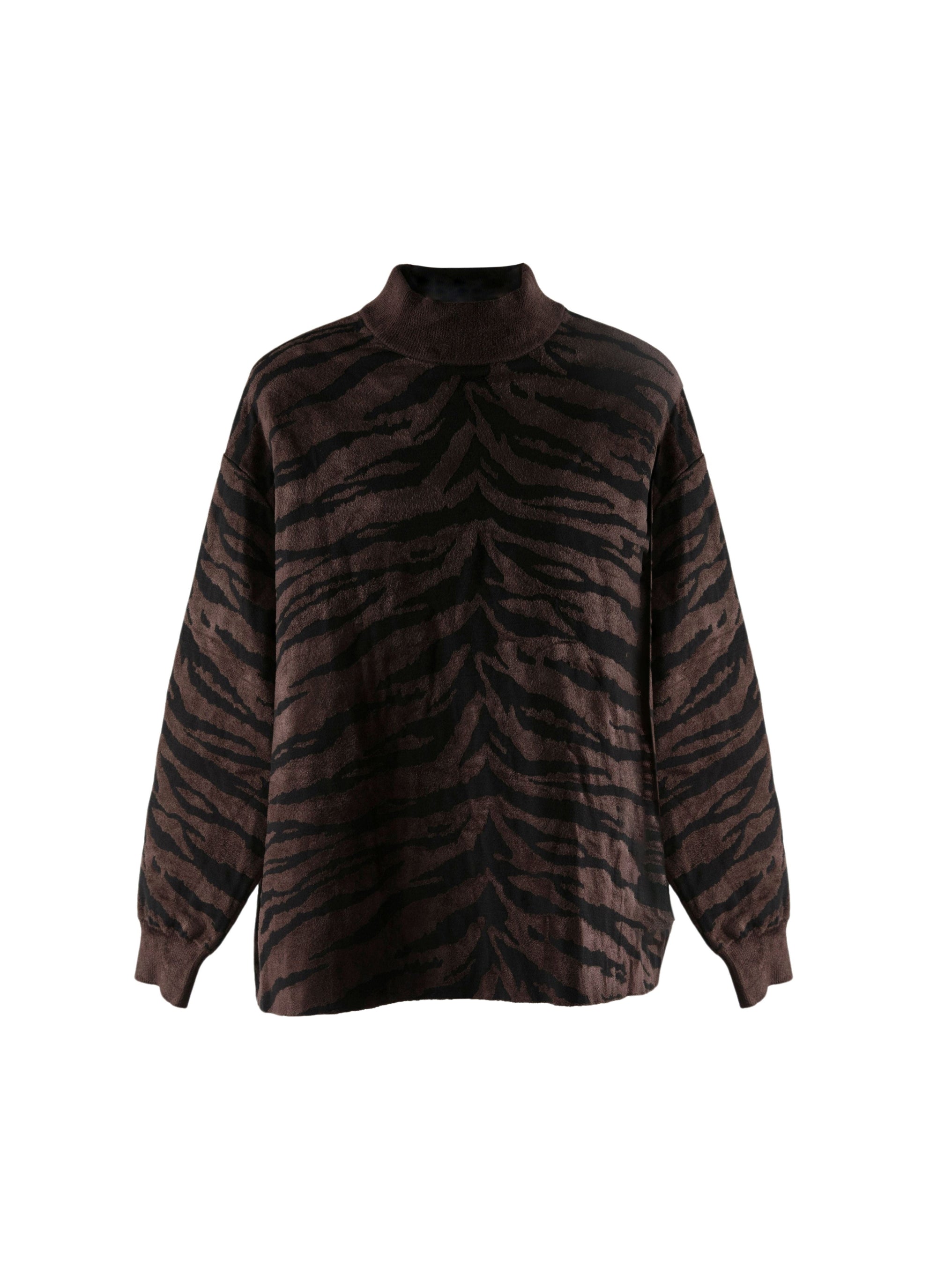 Knitted Zebra jumper - Black & Brown