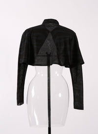 Zebra silk long sleeve cardigan - Black & Blue