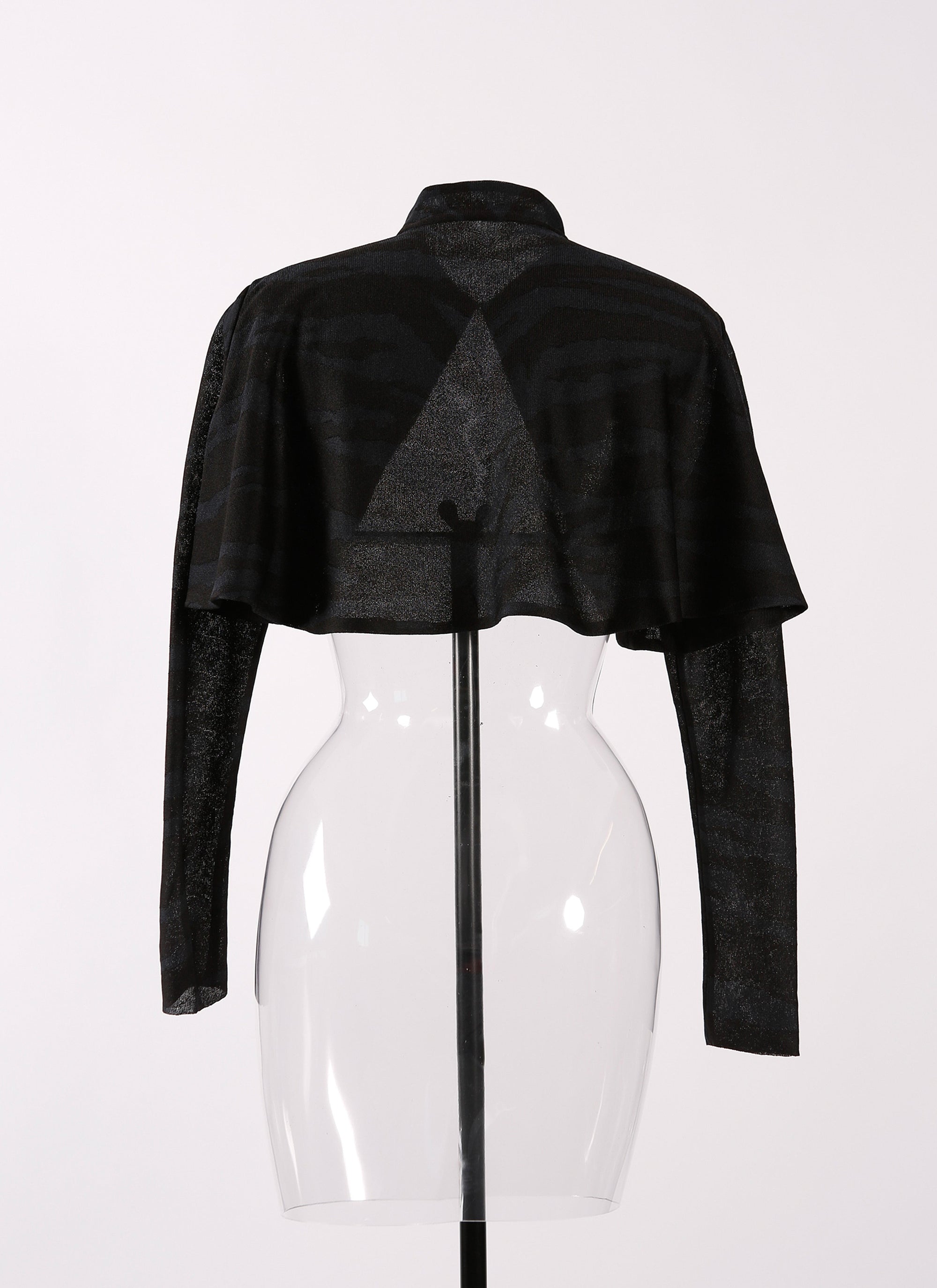 Zebra silk long sleeve cardigan - Black & Blue