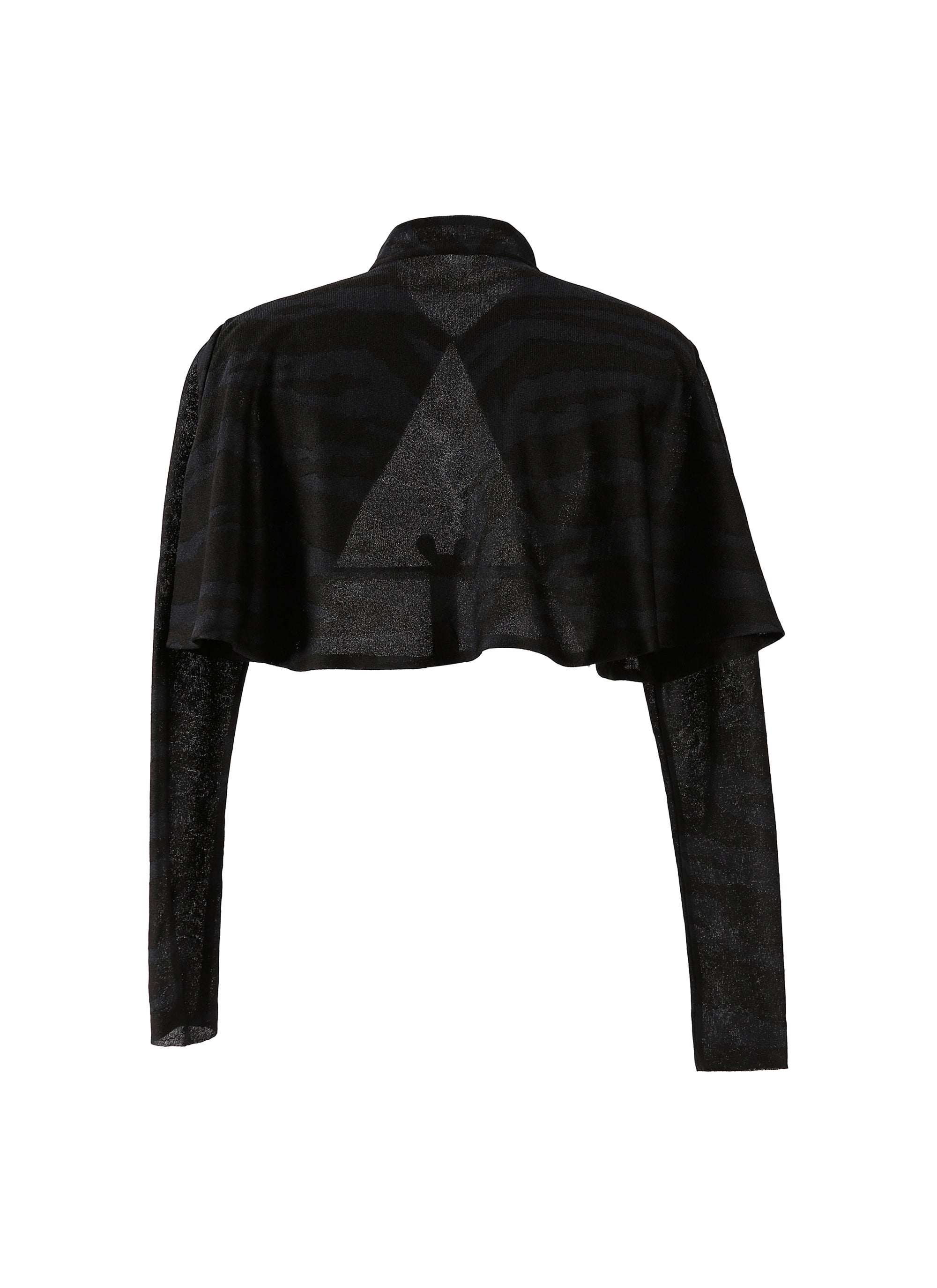 Zebra Silk Long Sleeve Cardigan - Black & Blue