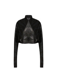 Zebra Silk Long Sleeve Cardigan - Black & Blue