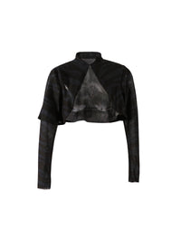 Zebra silk long sleeve cardigan - Black & Blue