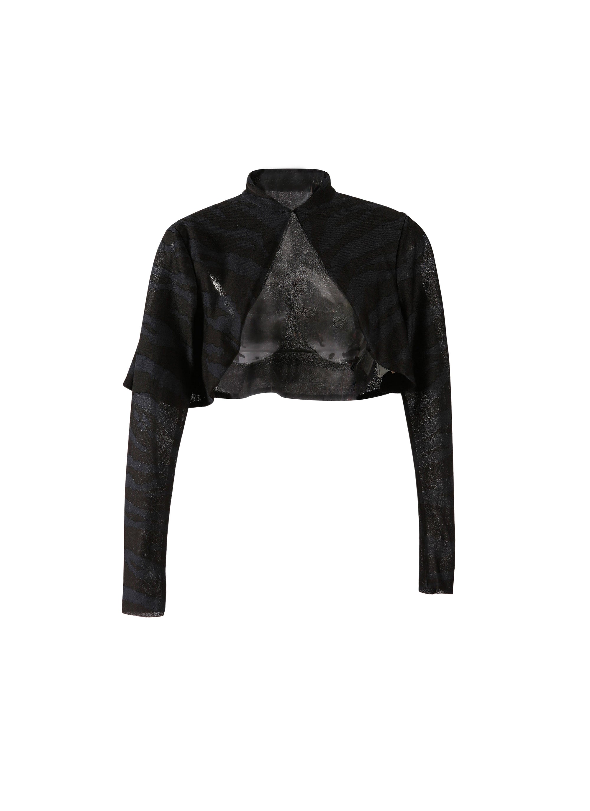 Zebra silk long sleeve cardigan - Black & Blue