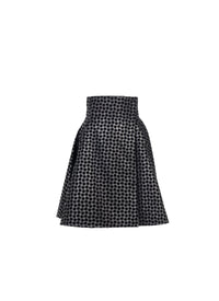 Leather Dalmatian skirt - Black intense