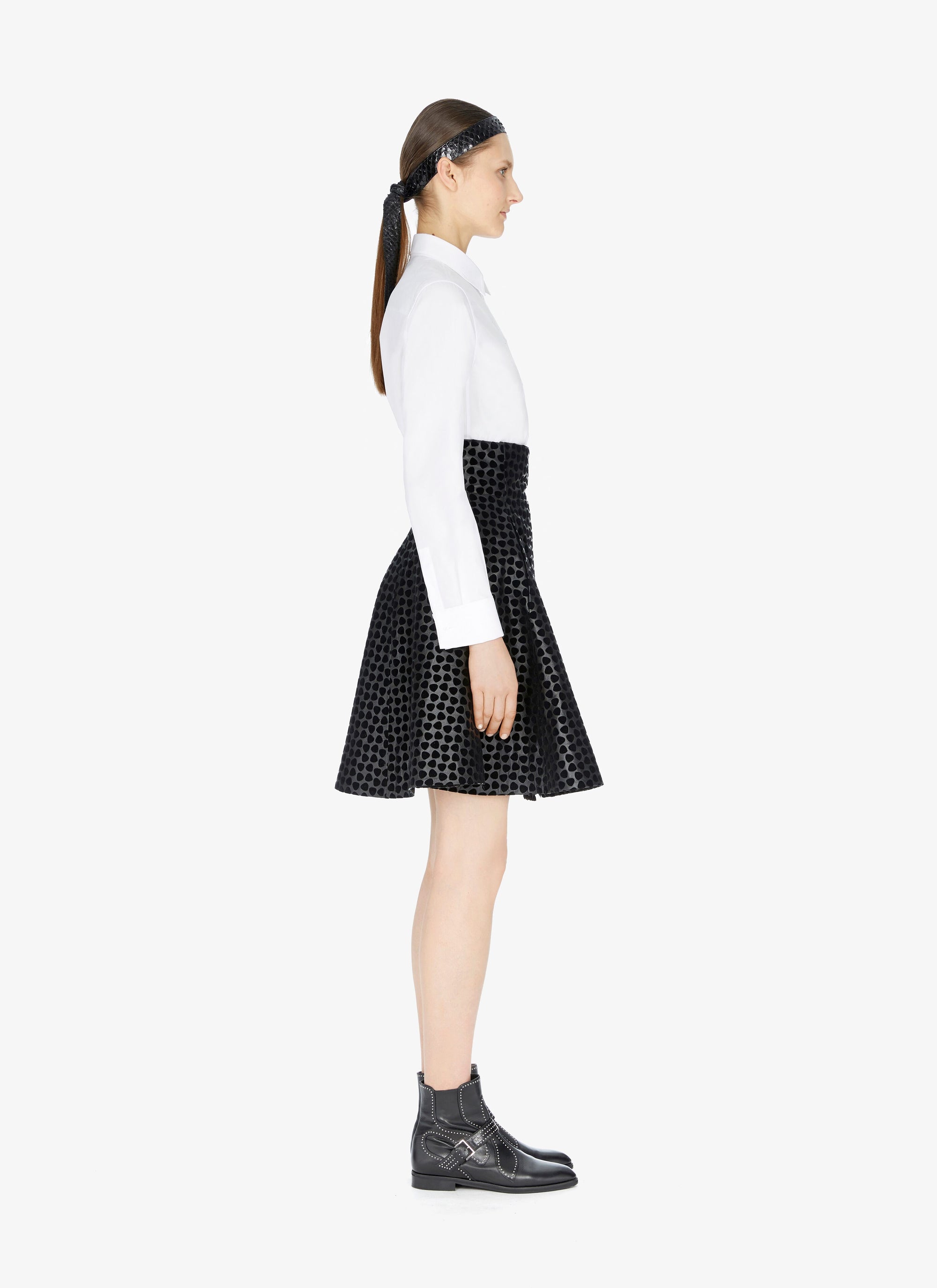 Jupe Dalmatien en cuir - Noir