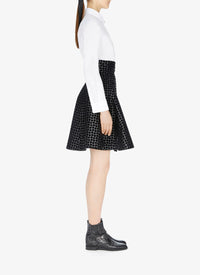 Leather Dalmatian skirt - Black intense