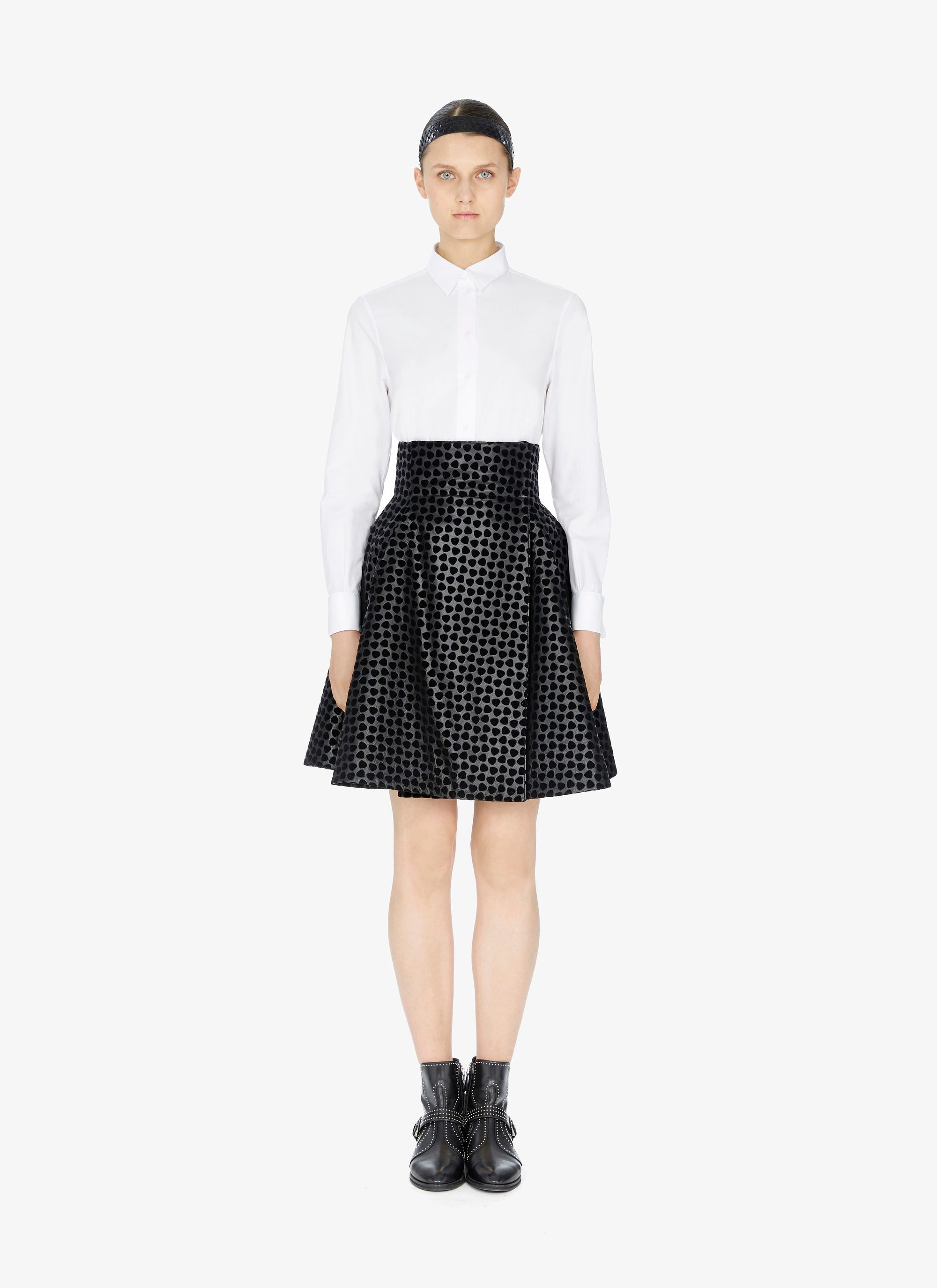 Jupe Dalmatien en cuir - Noir
