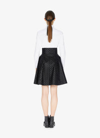 Leather Dalmatian skirt - Black intense