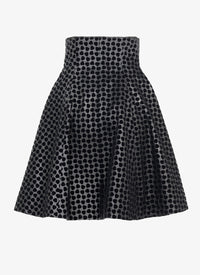 Leather Dalmatian skirt - Black intense