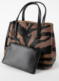 Mina bag in leather - Cinnamon & Black