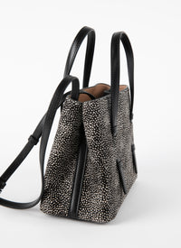 Mina bag in leather - Black & Beige