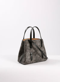 Mina bag in leather - Black & Beige