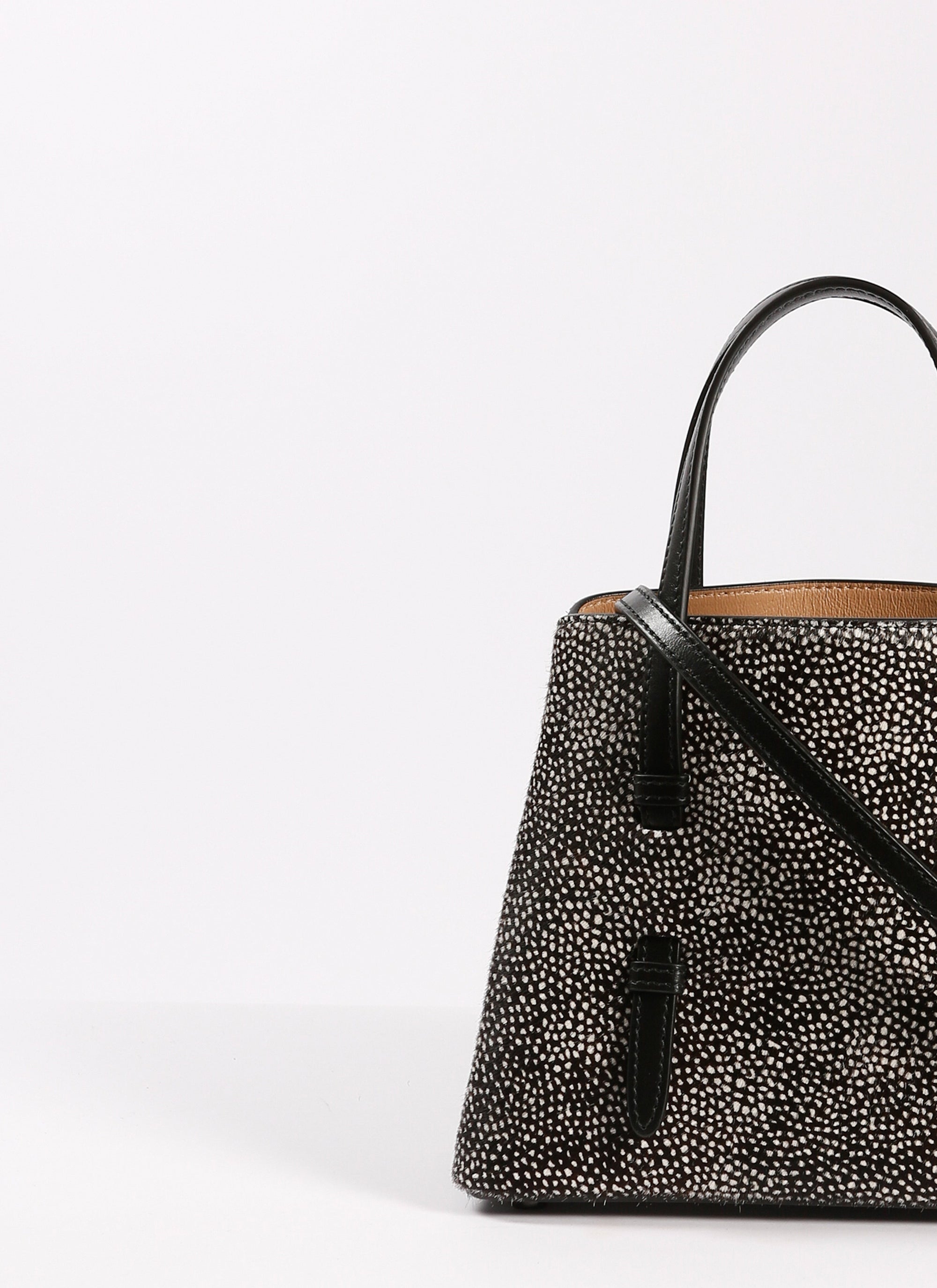 Mina bag in leather - Black & Beige