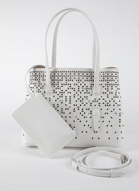 Mina Bolivia Fiori bag leather - Optic White