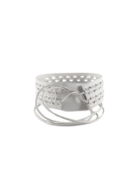 Hinge belt in leather - Optic White
