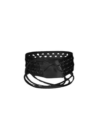 Hinge belt in leather - Black intense