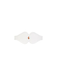 Leather double heart belt - Optic White