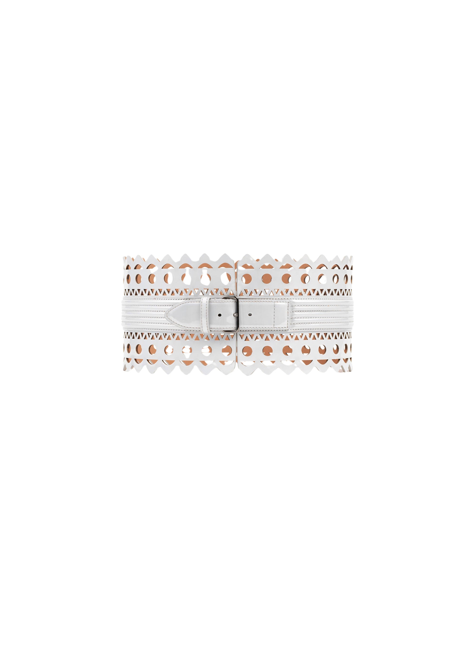 Leather Vienna corset belt - Reflex White