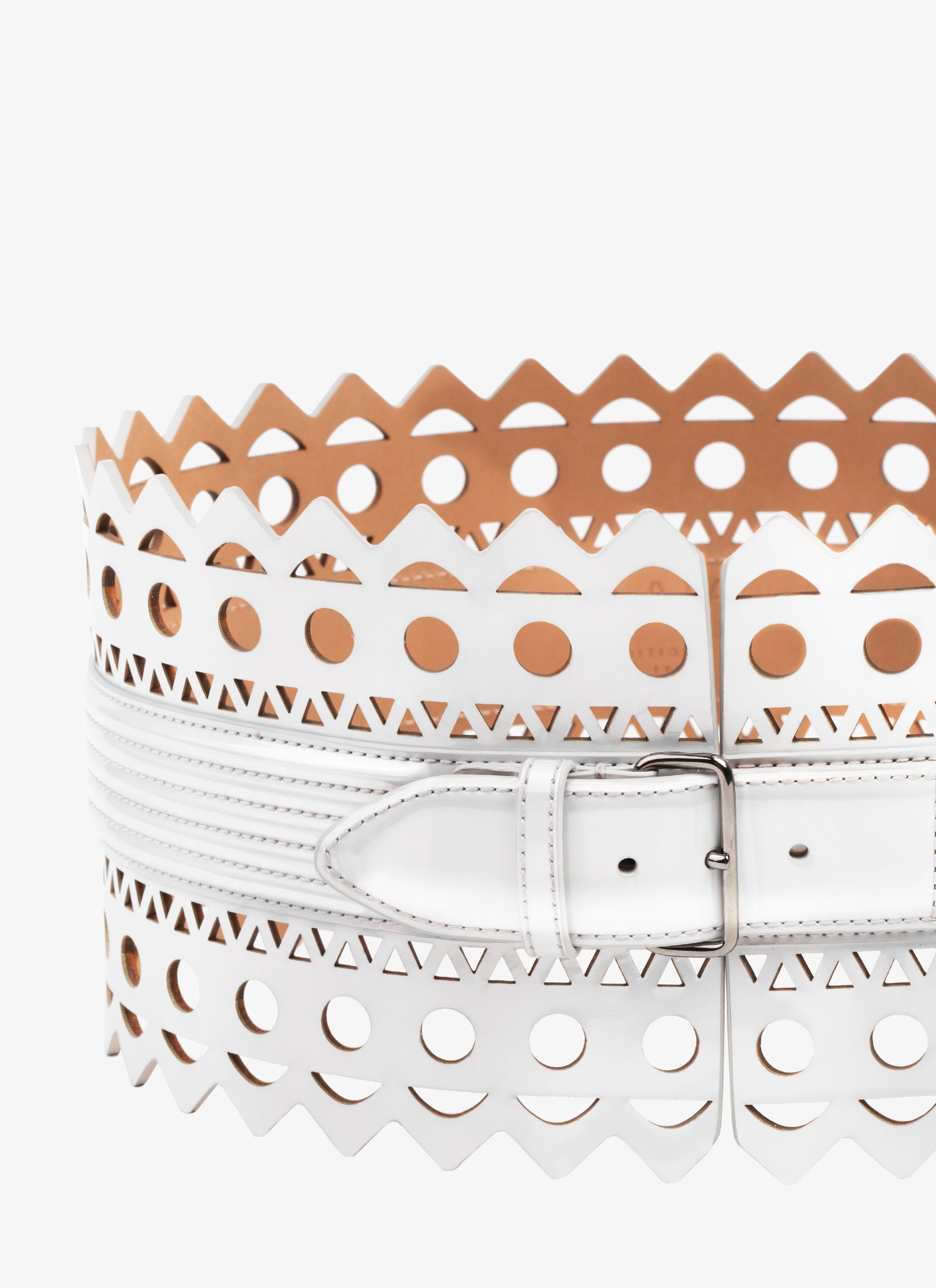 Leather Vienna corset belt - Reflex White