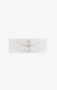 Leather Elastic Corset - Optic White