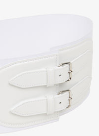 Leather Elastic Corset - Optic White