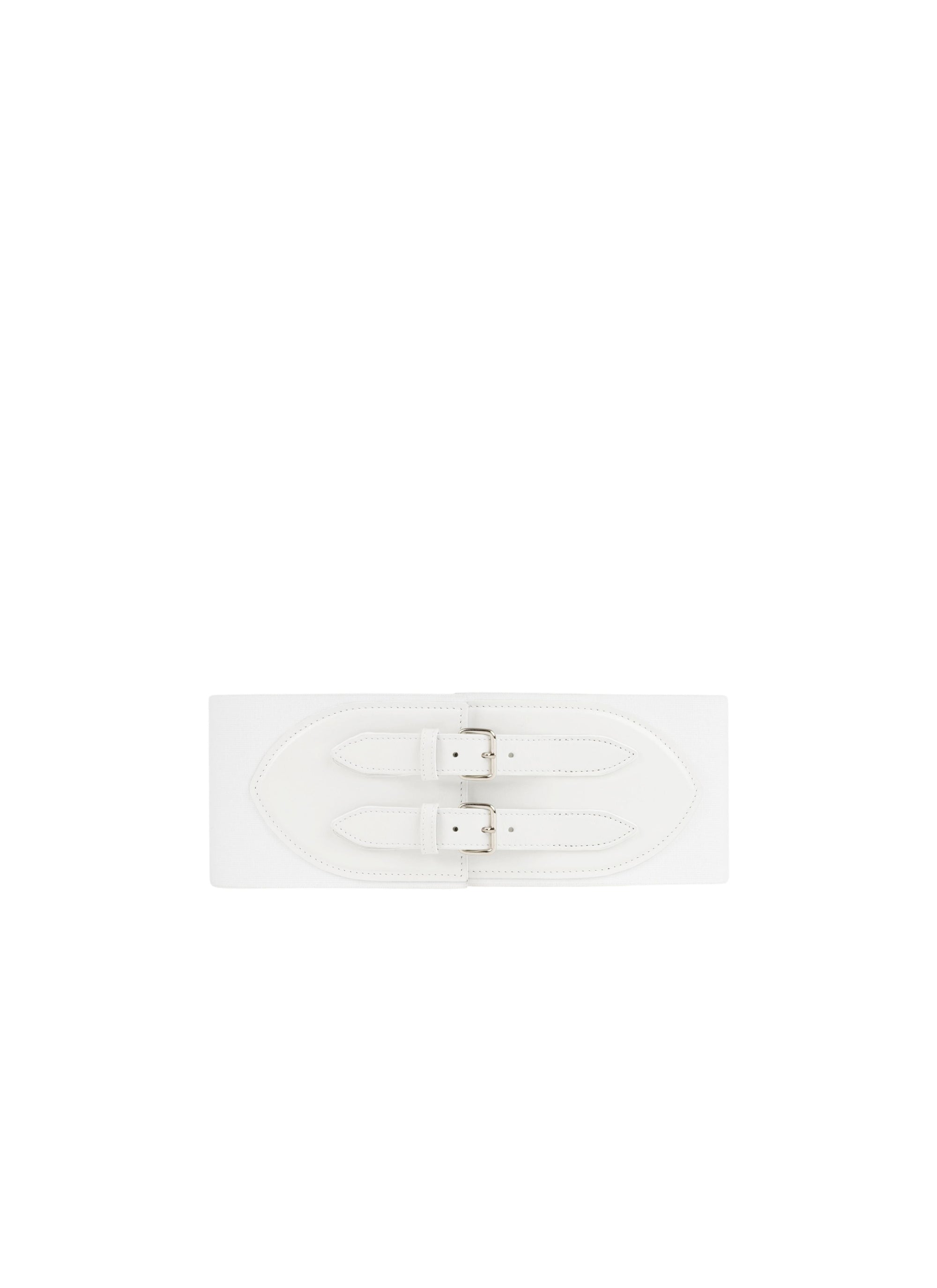 Leather Elastic Corset - Optic White