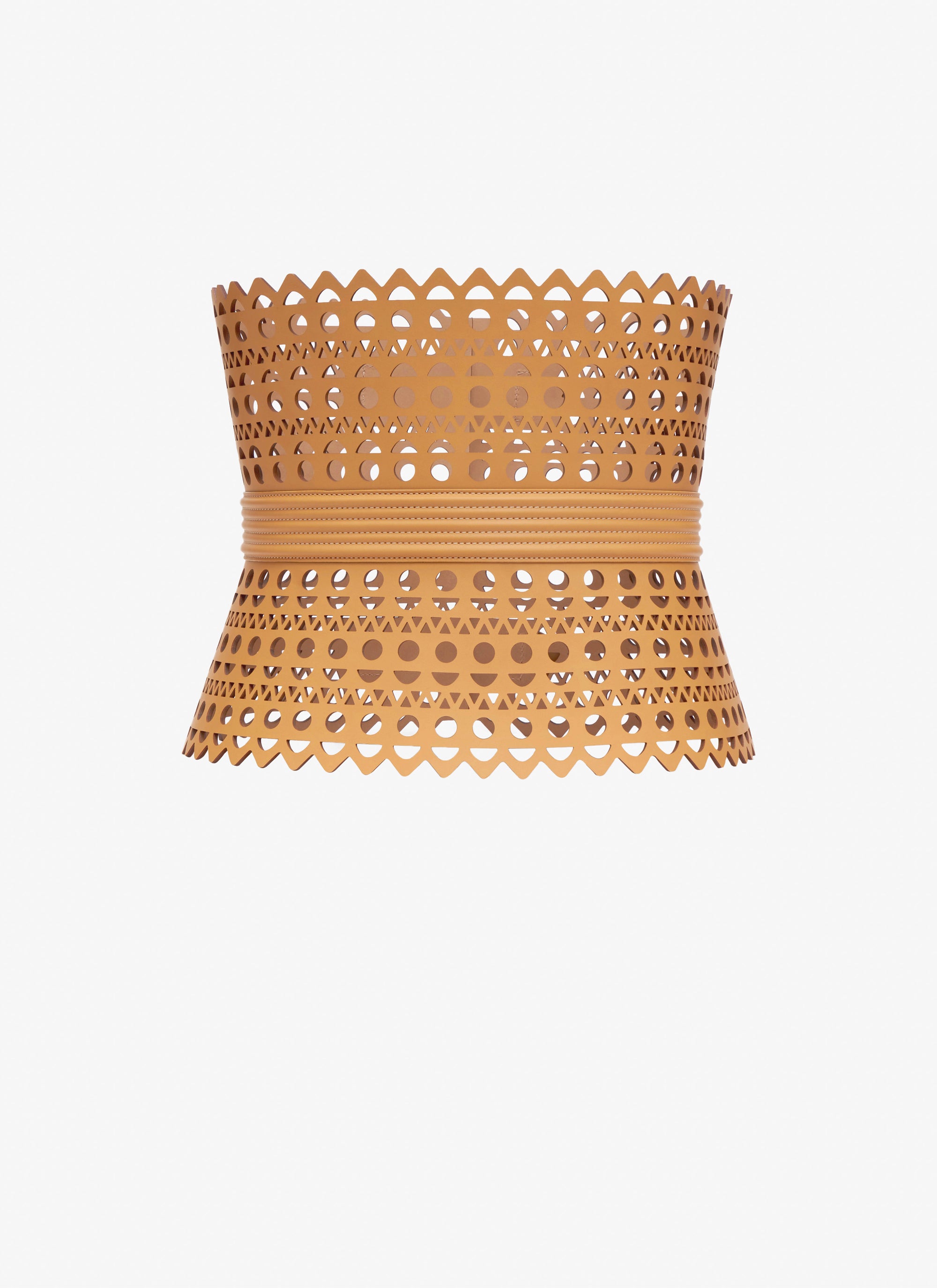Wide leather corset - Dune