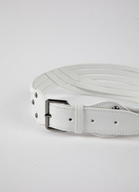 Ceinture tubulaire en cuir - Blanc Optique