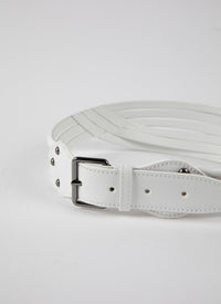 Tubular Leather Belt - Optic White