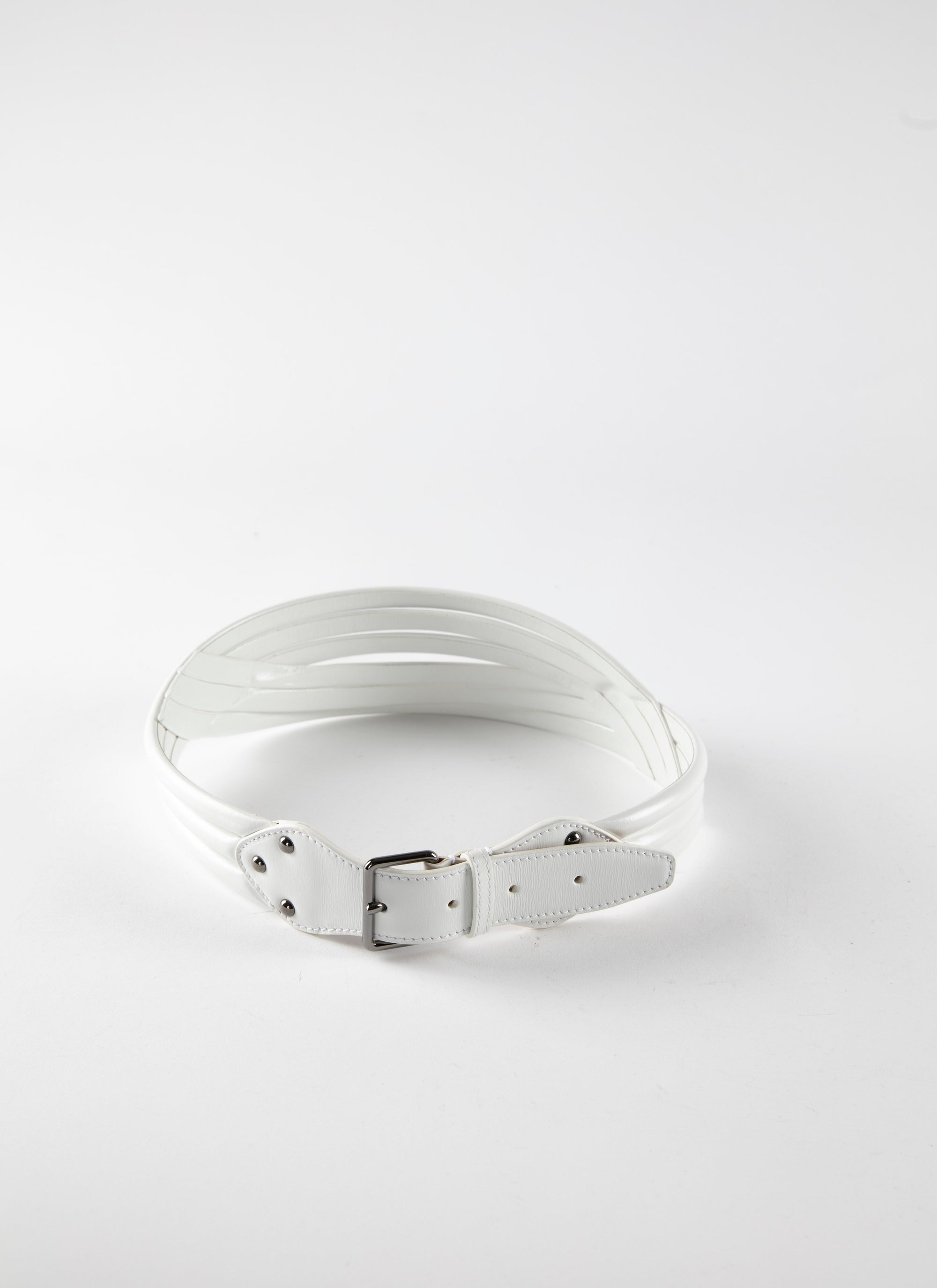 Tubular Leather Belt - Optic White