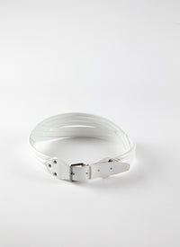 Ceinture tubulaire en cuir - Blanc Optique