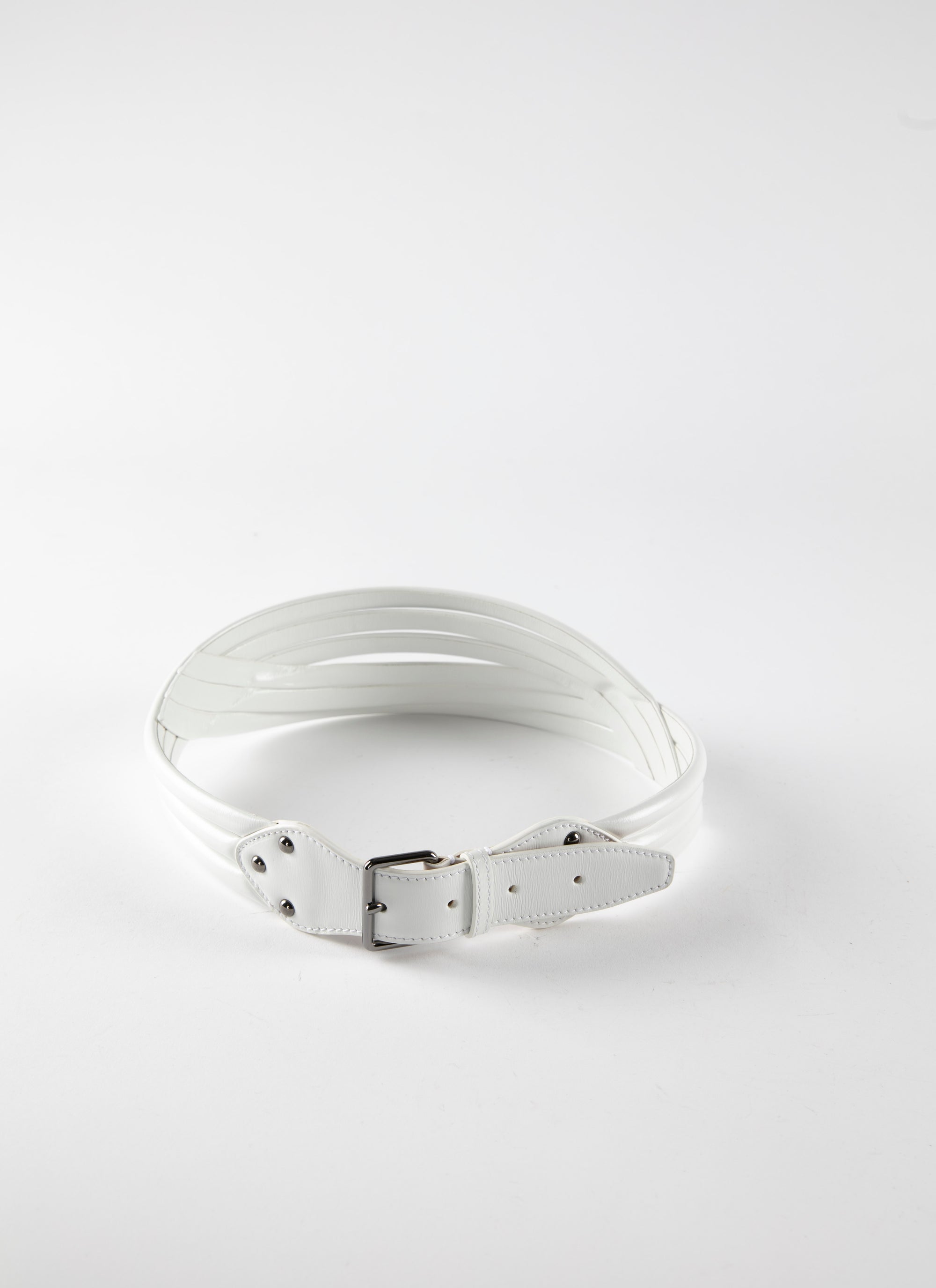 Ceinture tubulaire en cuir - Blanc Optique