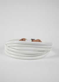 Ceinture tubulaire en cuir - Blanc Optique