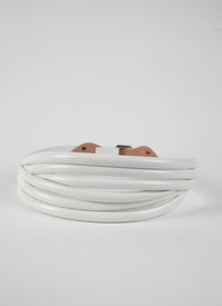 Tubular Leather Belt - Optic White