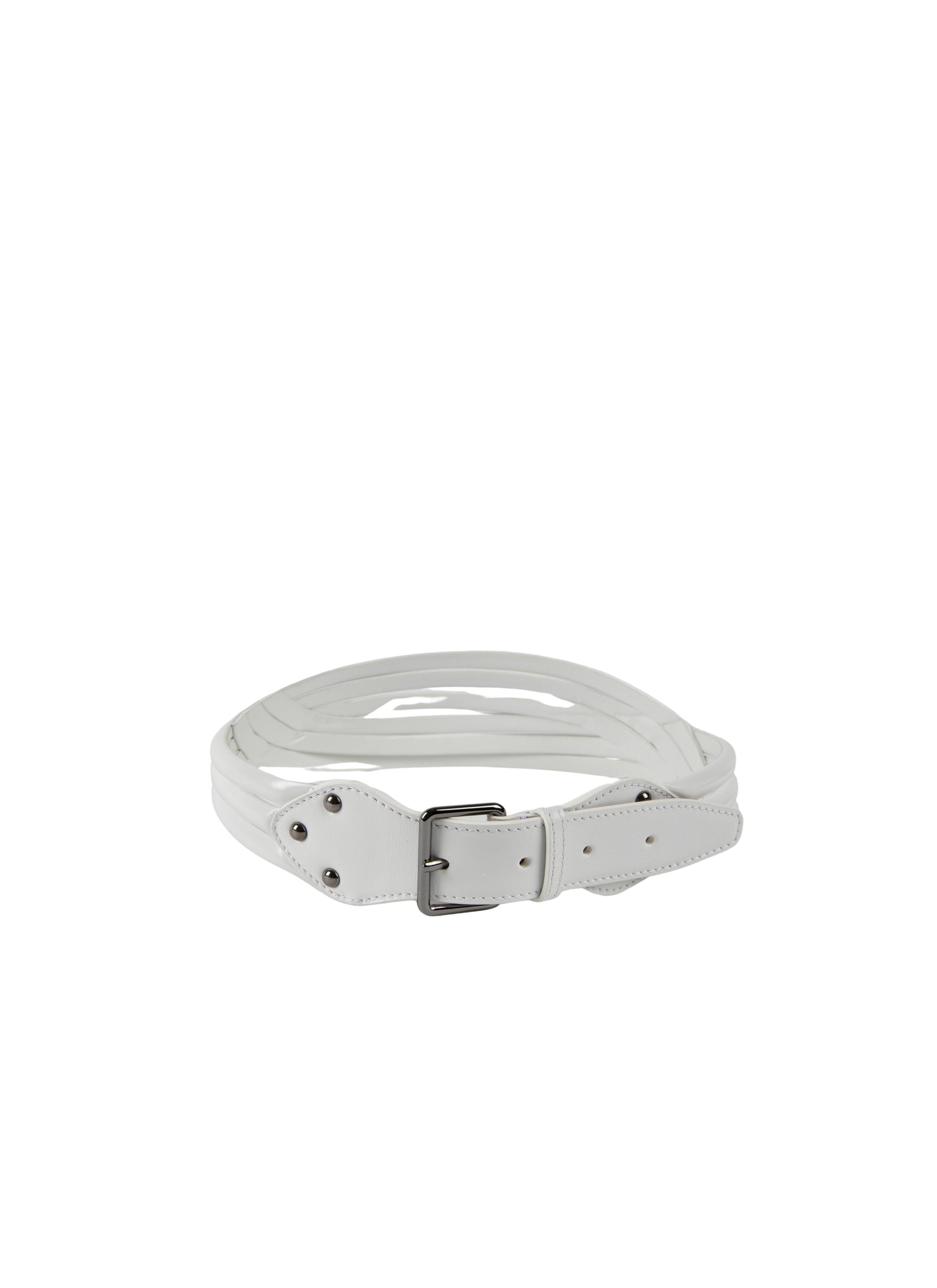 Ceinture tubulaire en cuir - Blanc Optique