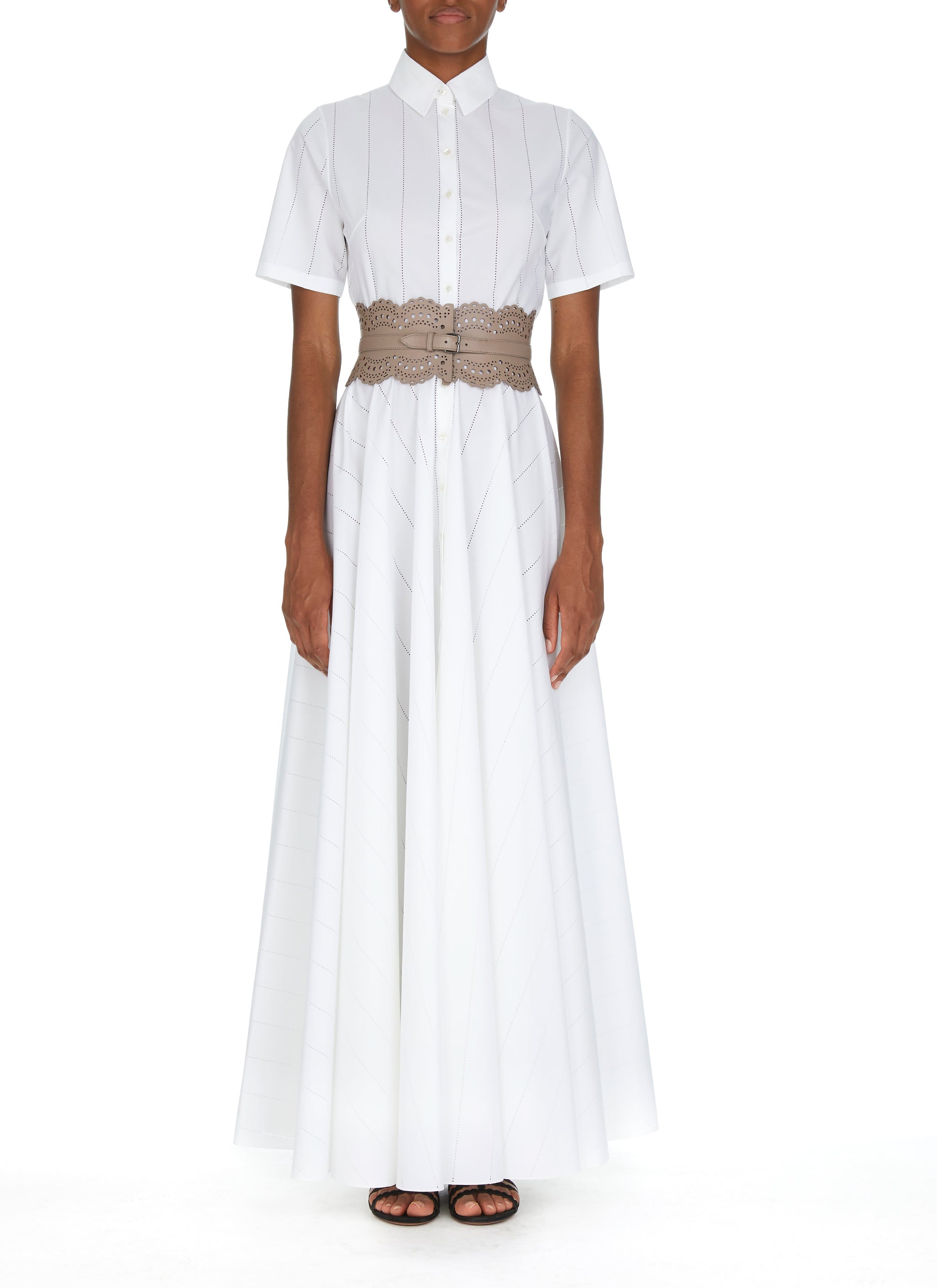 Studded corset belt in leather - Almandite